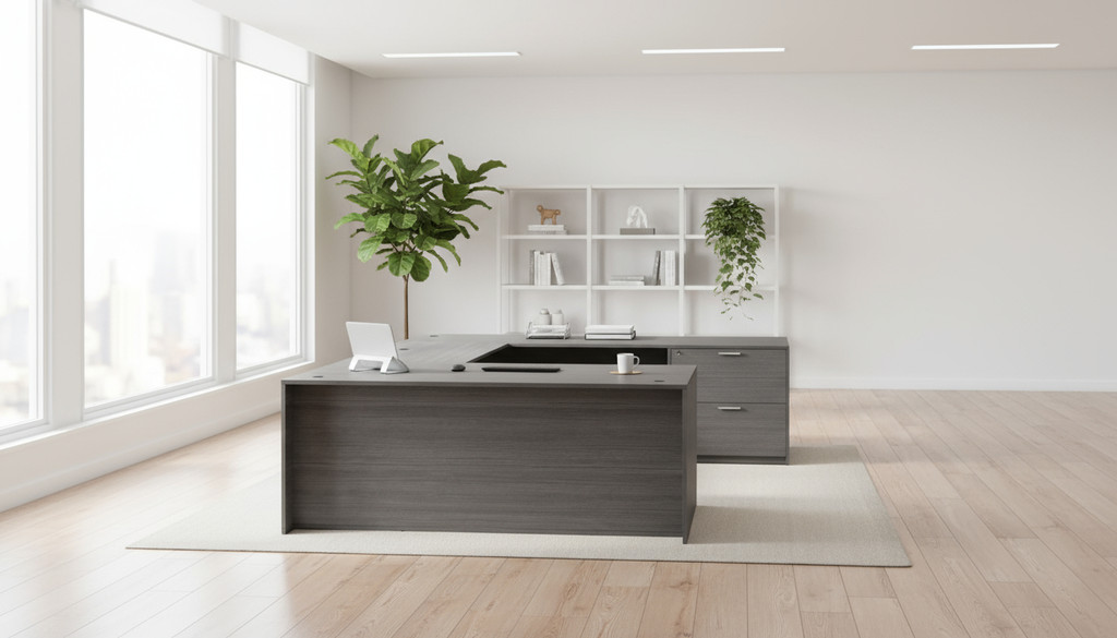 KUL U-Shape Desk  71×108  w/ 1BBF Ped And 1 30″ 2 Drawer