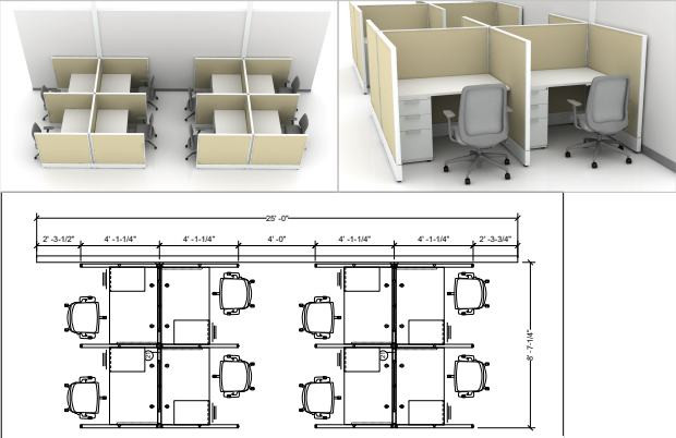  4x4 Telemarketing Cubicle in Orlando 