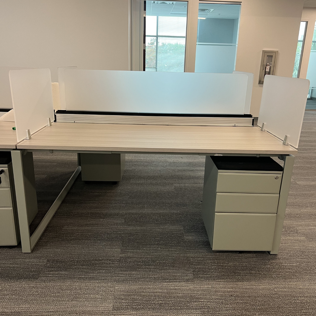 Pre-Owned CorpDesign Single-Sided Benching Station 66"W x 30"D – Blanc de Gris in Orlando | Orlando Office Furniture