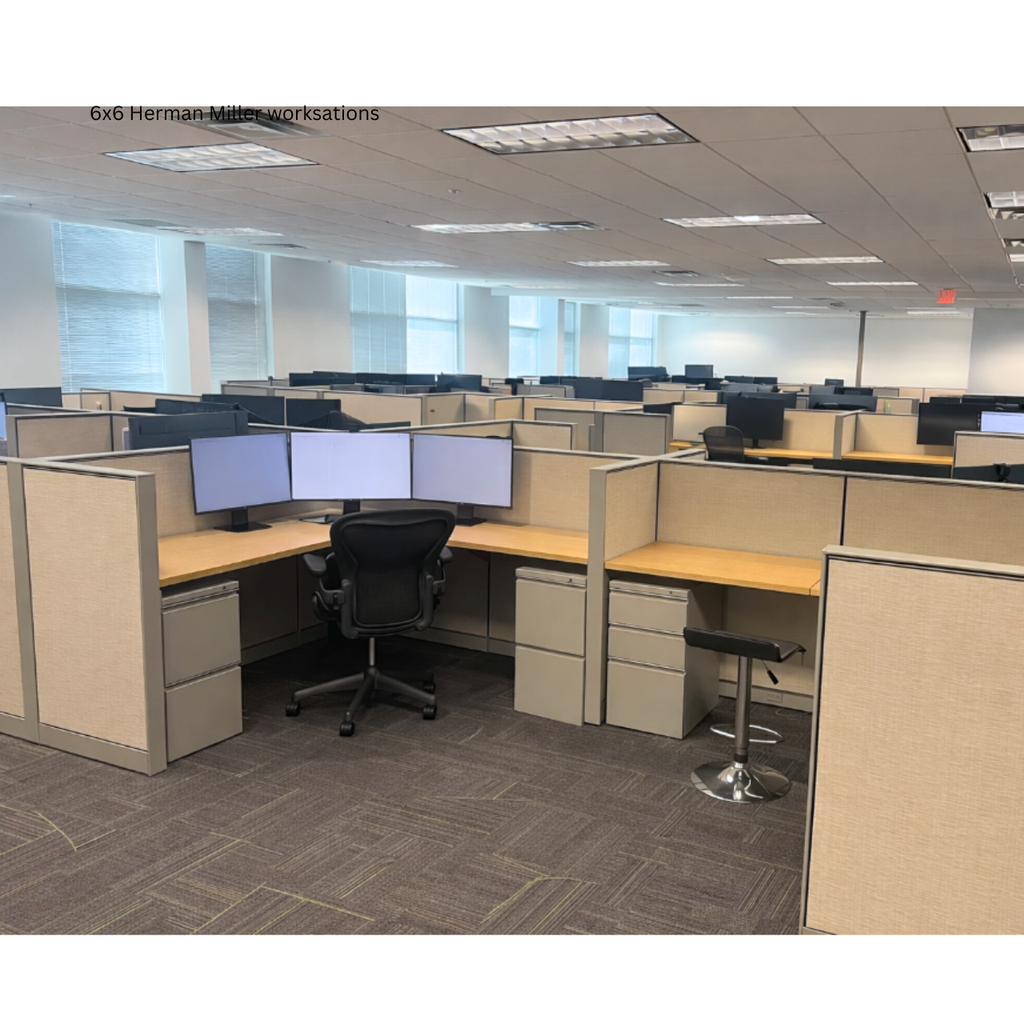 Pre-Owned Herman Miller 6x6 Workstation 49"H with Storage in Orlando | Orlando Office Furniture