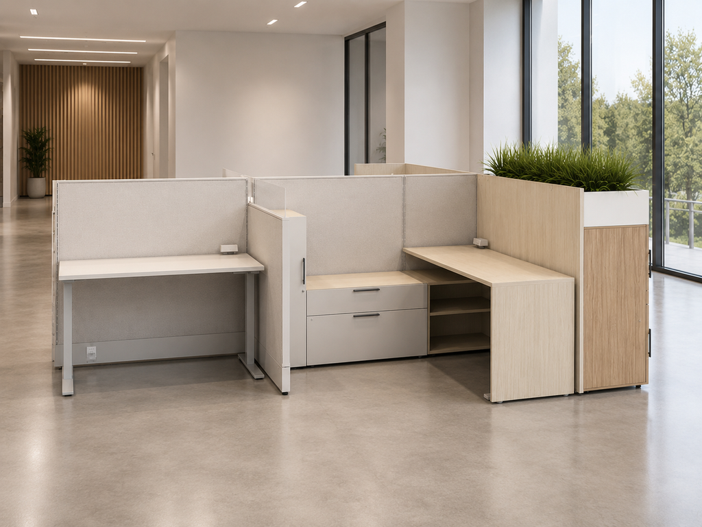 AIS Divi Workstations NEO25006 with Calibrate Storage | Modular Office Workstation