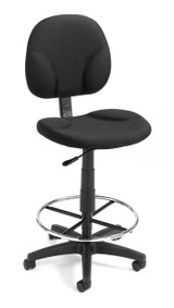 BOSS Office Chair BLACK FABRIC DRAFTING STOOLS W/FOOTRING