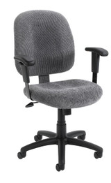 BOSS TASK CHAIR W/ADJ.ARM, SMOKE, BL-0033