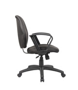 Black task chair with wheels