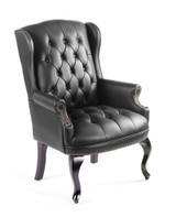 NEW 5 YR WARRANTY Chairs WINGBACK TRAD. BLK CHAIR W/QUEEN AN