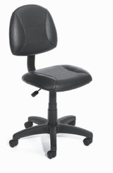 NEW Office Chairs BLACK LEATHER PLUS POSTURE CHAIR W/ WATERFALL SEAT