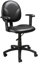 BOSS Furniture DIAMOND TASK CHAIR WITH ARM, BLACK CARESSOFT ,FP-0003