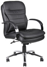 BOSS Furniture MID-BACK CARESSOFT PLUS EXEC CHAIR W/KNEE TILT, CHROME BAS