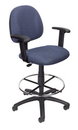 BOSS Furniture B315-BK TASK CHAIR W/B909JARM AND FOOTRING