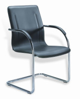 BOSS CHROME FRAME BLACK VINYL SIDE CHAIR, 4pcs per pack