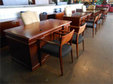 Traditional Desk, Credenza, and Chair set of (6)