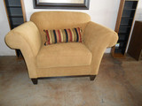 Tan Cloth Reception Sofa and Loveseat Set