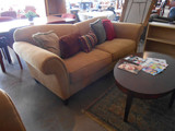 Tan Cloth Reception Sofa and Loveseat Set