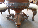 60' Rob and Stuckey Dining Room Table with Beveled Glass Top and (5) Chair set