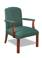 Traditional High Back Green Cloth Upholstered