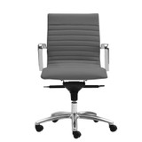 Zetti Mid Back Executive Grey Leather Chair