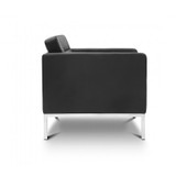 Piazza Black Leather Lounge Chair