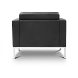 Piazza Black Leather Lounge Chair