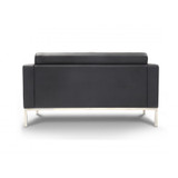 Piazza Black Leather Love Seat