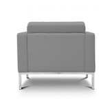 Piazza Grey Leather Lounge Chair