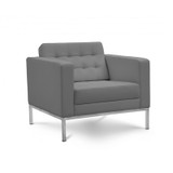Piazza Grey Leather Lounge Chair