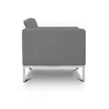 Piazza Grey Leather Lounge Chair