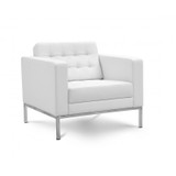 Piazza White Leather Lounge Chair