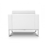 Piazza White Leather Lounge Chair
