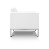 Piazza White Leather Lounge Chair