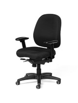 Madrid Mid-Back Fully Upholstered Intensive Task Chair w/ Seat Slider