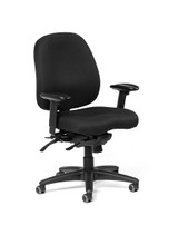 Madrid Mid-Back Fully Upholstered Intensive Task Chair w/ Seat Slider