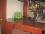 L-Shape "Steelcase" Wood Desk w/credenza