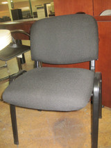 Used Armless Black Fabric Side Chair