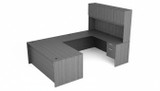 KUL U-Shape Desk   +  Hutch (Wood Doors) w 2 BF Ped
