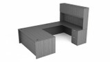 KUL U-Shape Desk   +  Hutch (Wood Doors) w 1BBF And 1FF Ped