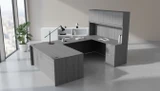 KUL U-Shape Desk   +  Hutch (Wood Doors) w 1BBF And 1FF Ped