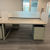 Pre-Owned CorpDesign Single-Sided Benching Station 66"W x 30"D – Blanc de Gris in Orlando | Orlando Office Furniture