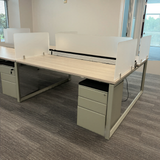 Pre-Owned CorpDesign Double-Sided Benching Station 66"W x 69"D – Blanc de Gris in Orlando | Orlando Office Furniture