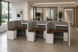 AIS Divi Fast Track 6-Pod Cubicle Workstations 6x6 with 66" Privacy Panels | Orlando Office Furniture