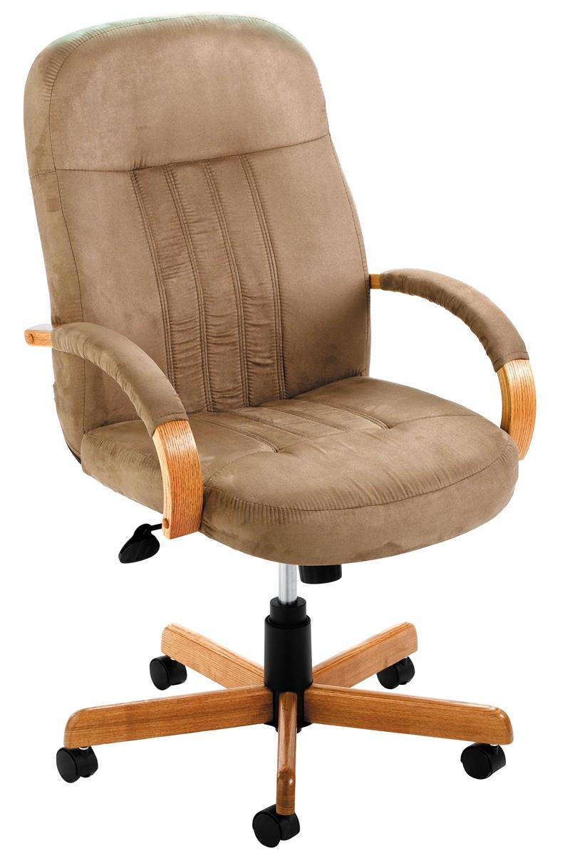 BOSS Office Furniture DESK CHAIR, STONE MICRO, OAK BASE