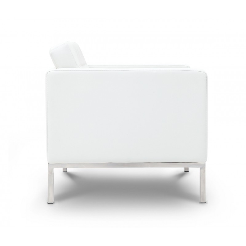 Piazza White Leather Love Seat Orlando Office Furniture