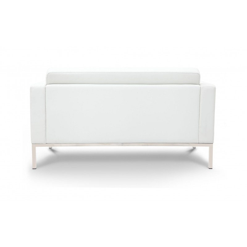 Piazza White Leather Love Seat Orlando Office Furniture