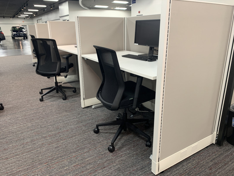 Healthcare office reception and administrative area furnished by Orlando Office Furniture
