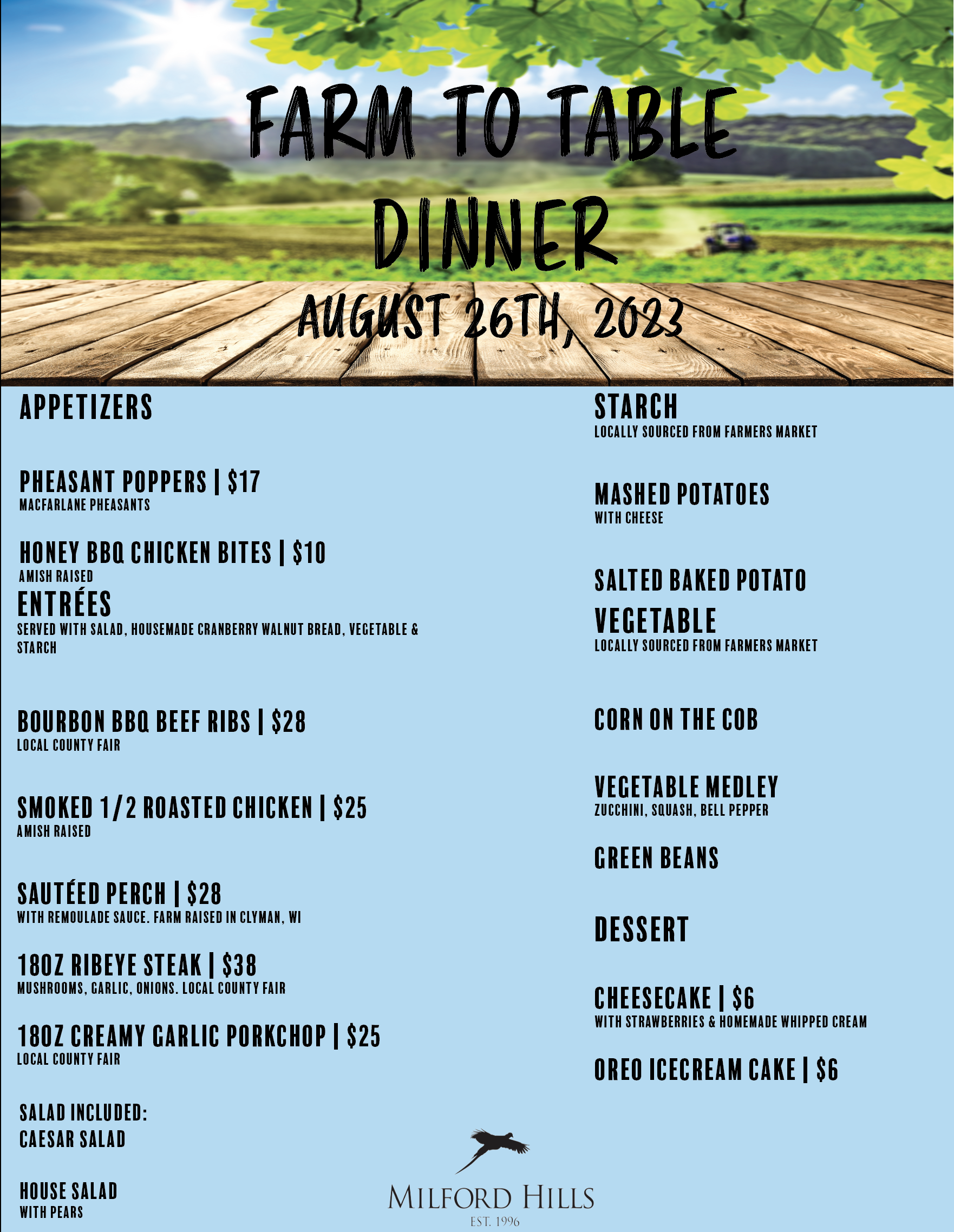 Farm to Table Dinner