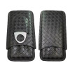 Cigar Case - Weave pattern + Cutter