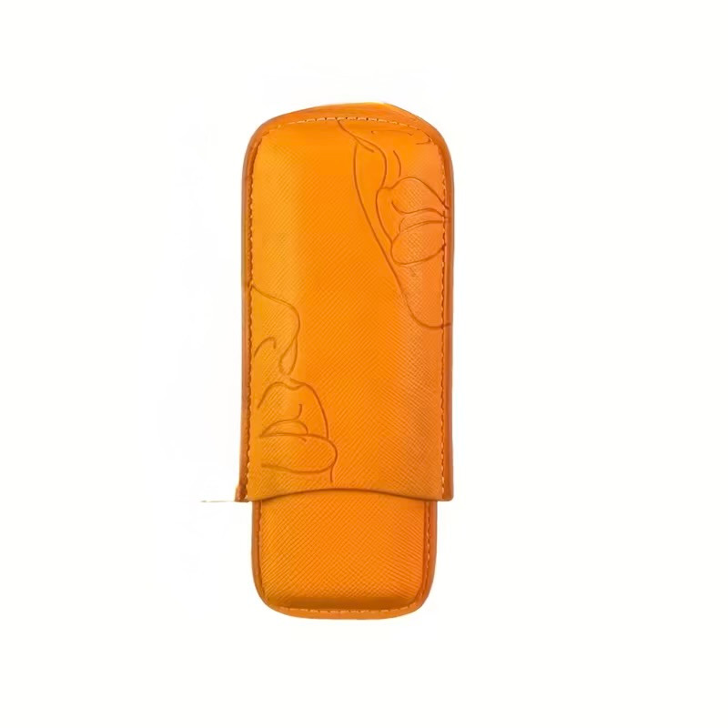 Cigar Case - Orange Lips - 2 Cigars