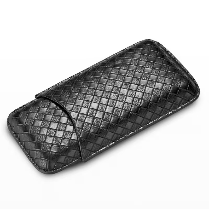 Cigar Case - Weave pattern + Cutter