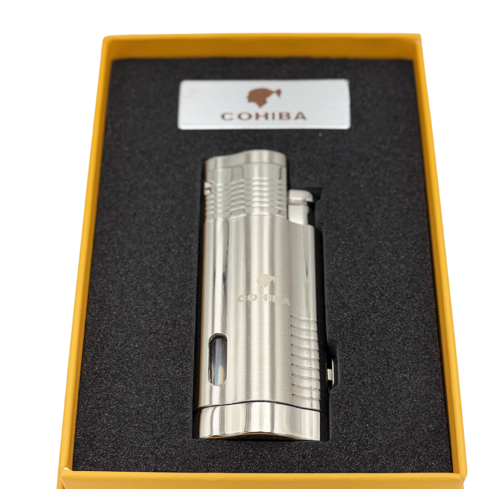  Cohiba 3 Flame Lighter - Silver