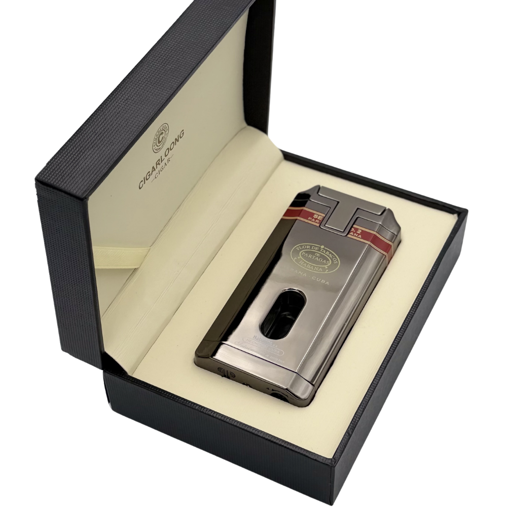 Habanos 3 Flame Lighter & V-Cutter - Partagas