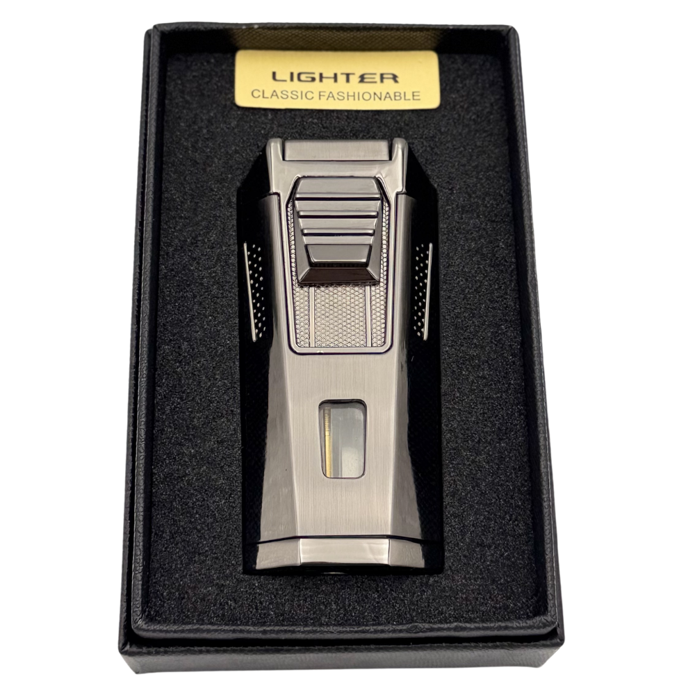Classic 2 Flame Lighter - Silver